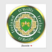 Sticker Bouclier irlandais O'Reilly/Croix celtique personn (Feuille)