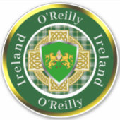 Sticker Bouclier irlandais O'Reilly/Croix celtique personn (Devant)