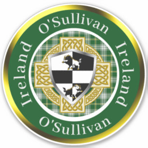 Sticker Bouclier irlandais O'Sullivan/Croix celtique Perso