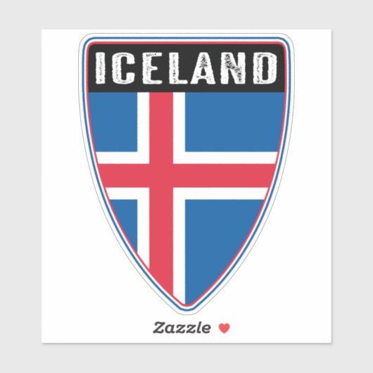 Sticker bouclier Islande (Feuille)