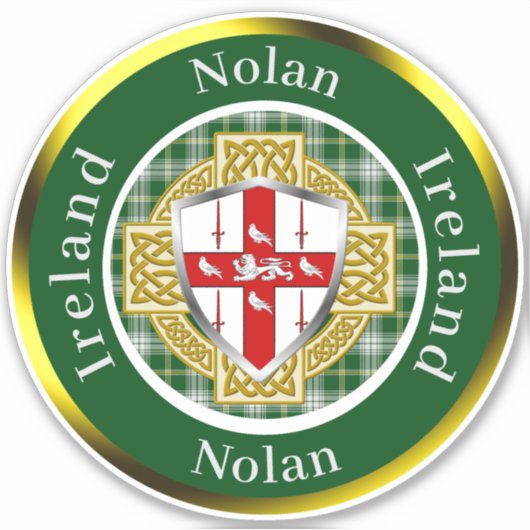 Sticker Bouclier Nolan & Croix Celtique Personnalisé (Devant)