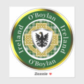 Sticker Bouclier O'Boylan & Croix celtique Personnalisé (Feuille)