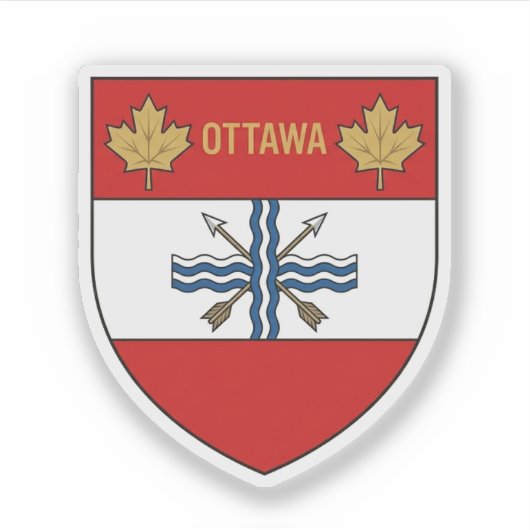 Sticker Bouclier souvenir d'Ottawa, Canada (Devant)