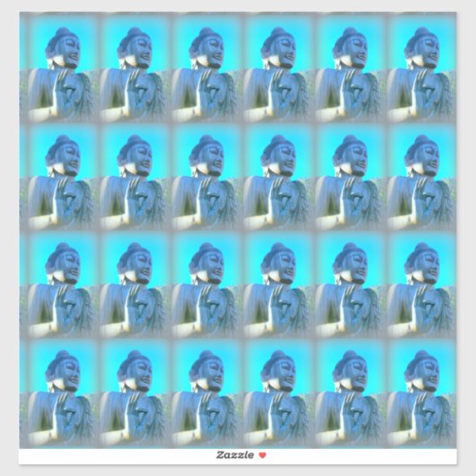 Sticker bouddha bleu (Feuille)
