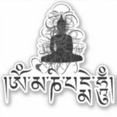 Sticker Bouddha Om Mani Padme Hum Mantra bouddhiste (Devant)