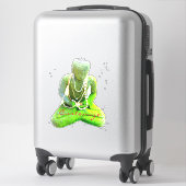 Sticker Bouddha vert Mossy méditant Thunder_Cove (Sur valise)
