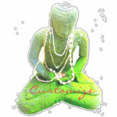 Sticker Bouddha vert Mossy méditant Thunder_Cove (Devant)