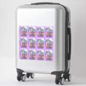 Sticker bouddhas d'aura violette (Sur valise)