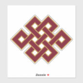 Sticker Bouddhisme Le noeud sans fin (Feuille)