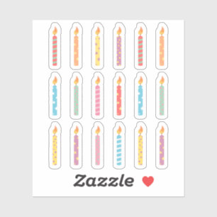 Sticker Bougies d'anniversaire Couleurs pastel Bday Bujo P