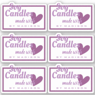 Sticker Bougies Élégantes Violettes et Blanches Faite avec