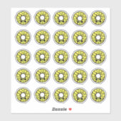 Sticker Bouillie de chocolat avec givre jaune et arrosage (Feuille)