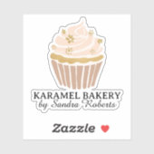 Sticker Boulangerie de cupcake rose pâle Boulangerie d'aff (Feuille)