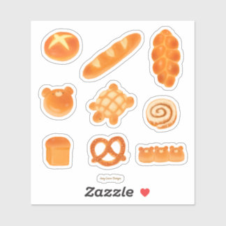 Sticker Boulangerie Fluffée Pain Variété Tortue, Buns, Our