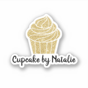 Sticker Boulangerie Gold Cupcake Parties scintillant moder