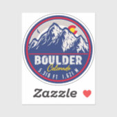 Sticker Boulder Colorado Retro Sunset Mountain Souvenirs (Feuille)