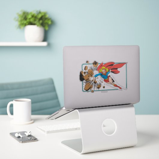 Sticker Boulder de Supergirl (Ordinateur portable sur le bureau)