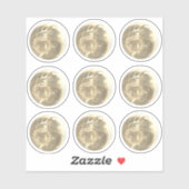 Sticker Boule à facettes dorée mignonne Set de 9 autocolla (Feuille)
