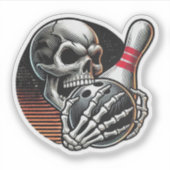 Sticker Boule de bowling à préhension de crâne (Devant)