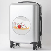 Sticker Boule de bowling frappant les quilles (Sur valise)