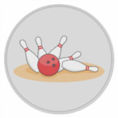 Sticker Boule de bowling frappant les quilles (Devant)