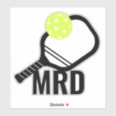 Sticker Boule de Pickleball + Initiales Monogrammes de Pad (Feuille)