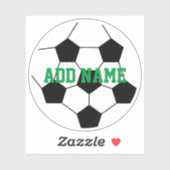 Sticker Boule de soccer avec nom personnalisé Vert (Feuille)