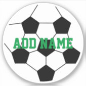 Sticker Boule de soccer avec nom personnalisé Vert (Devant)