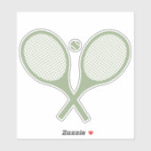 Sticker Boule de tennis minimaliste Vert Sage (Feuille)