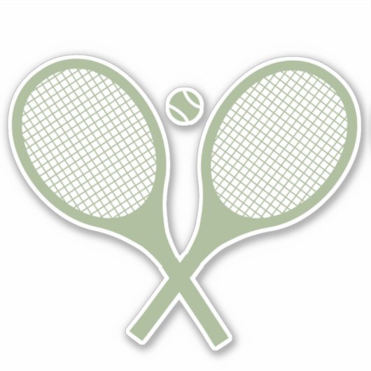 Sticker Boule de tennis minimaliste Vert Sage (Devant)