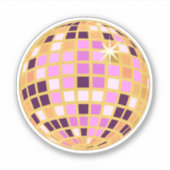 Sticker Boule Disco Moderne Gold Retro (Devant)