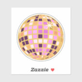 Sticker Boule Disco Moderne Gold Retro (Feuille)