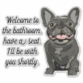 Sticker Bouledogue français bringé (Devant)