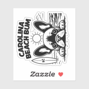 Sticker Bouledogue français Carolina Beach Bum