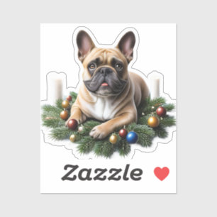 Sticker Bouledogue français Noël French Bulldog