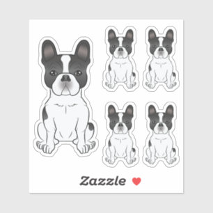 Sticker Bouledogue français pie noir / Frenchie Chien mign