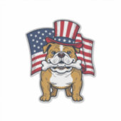 Sticker Bouledogue Patriotique Avec Drapeau Vector Design_ (Devant)