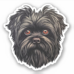 Sticker Bouledogue singe Affenpinscher Terrier