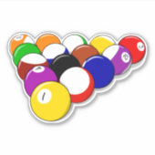 Sticker Boules de billard, rack à huit balles (Devant)