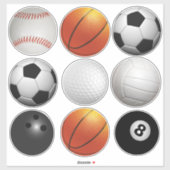 Sticker Boules de sport (Feuille)