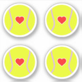 Sticker Boules de tennis avec pack de coeur rouge (Devant)