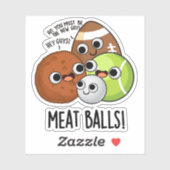 Sticker Boules de viande amusant jeu de nourriture (Feuille)