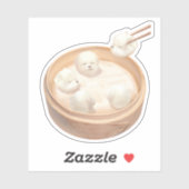 Sticker Boulettes Bichon : Xiao Long Bao Dim Sum Art migno (Feuille)