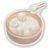 Sticker Boulettes Bichon : Xiao Long Bao Dim Sum Art migno (Devant)