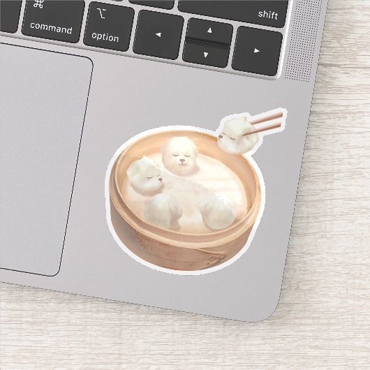 Sticker Boulettes Bichon : Xiao Long Bao Dim Sum Art migno (Détail)
