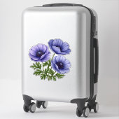 Sticker Bouquet d'anémones violettes (Sur valise)