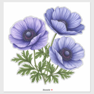 Sticker Bouquet d'anémones violettes