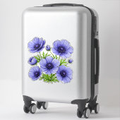 Sticker Bouquet d'anémones violettes (Sur valise)
