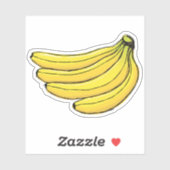 Sticker Bouquet de bananes dessin de gribouillis (Feuille)