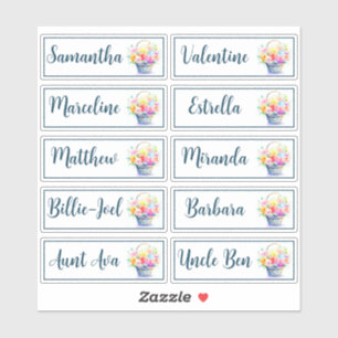Sticker Bouquet de calligraphie de liste d'invités personn